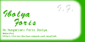 ibolya foris business card